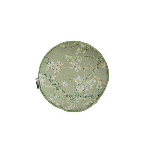 Bedding House Van Gogh Blossom Sage Round Filled Cushion 40cm Diameter - Main Image