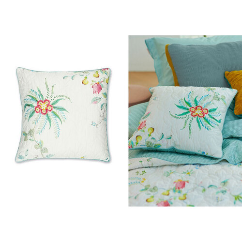 PIP Studio Fleur Grandeur White Quilted Square Cushion - Main Image