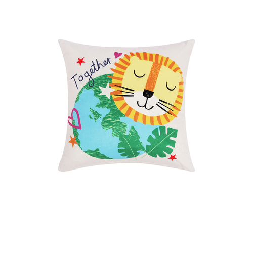 Happy Kids Our Planet Filled Square Cushion - Main Image