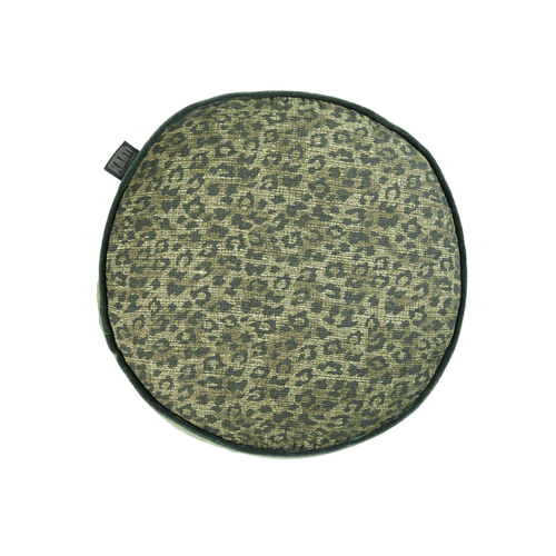 Bedding House Pardus Luxury Cotton Round Filled Cushion - Green - Main Image