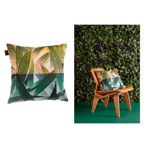 Bedding House Tropical Flora Green Quality Design Filled Polyester Cotton Cushion 45 x 45 cm - Main Image