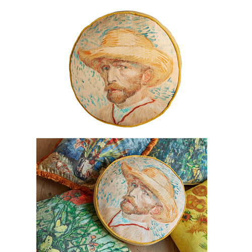Bedding House Van Gogh Self Portrait Round Cushion - Main Image