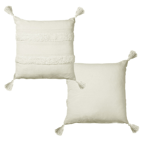Accessorize Indra Cotton Cushion Cover Off White - Main Image