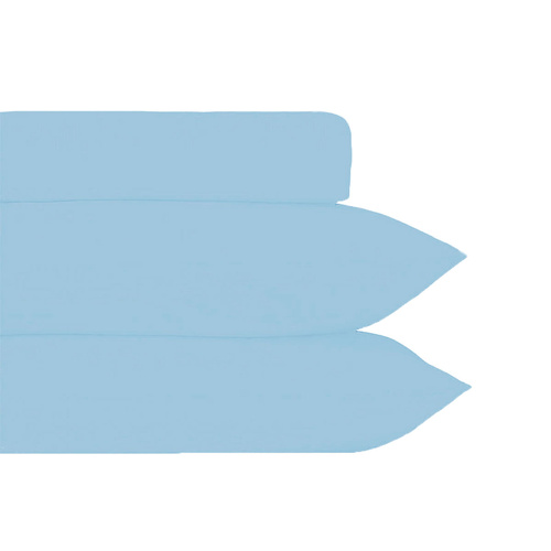 Plain Dyed Polyester Cotton Combo Set Blue Double - Main Image