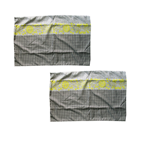 Pair of Microfiber Polyester Ali Neon Grey/Green Standard Pillowcases by Home Innovations - Main Image