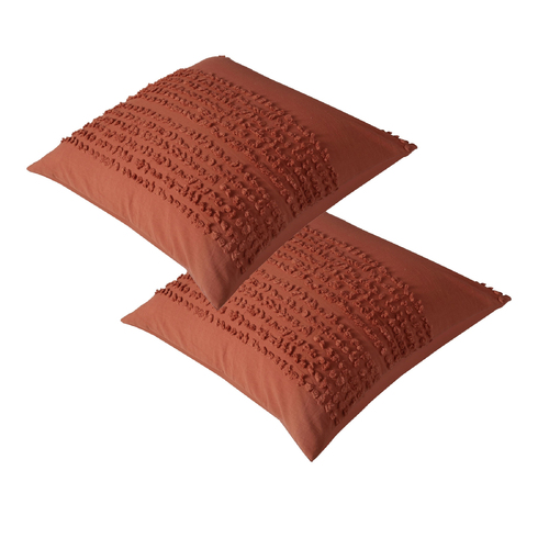Vintage Design Homewares One Pair of Betty Tobacco European Pillowcases - Main Image