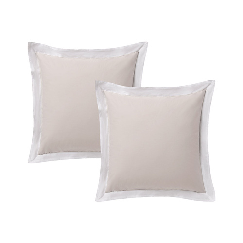 Accessorize Pair of  White/Natural Tailored Hotel Deluxe Cotton European Pillowcases - Main Image