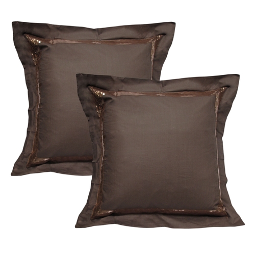 Accessorize Pair of Sequins Chocolate European Pillowcases 65 x 65 cm - Main Image