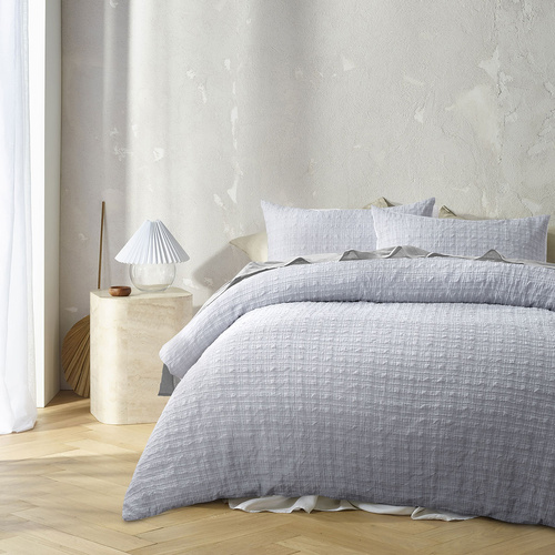 Accessorize Augusta Grey Ruched Quilt Cover Set King - Main Image