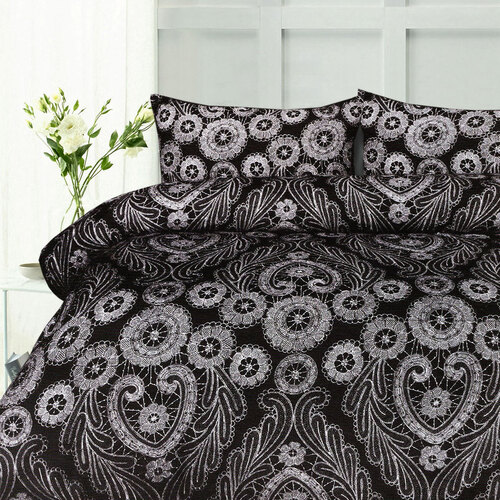 Big Sleep Batik Black Quilt Cover Set Double - Main Image