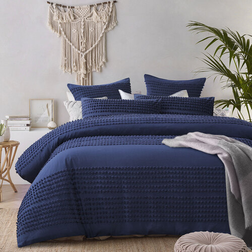 Accessorize Betty Betty Dark Denim Cotton Quilt Cover Set Queen - Main Image