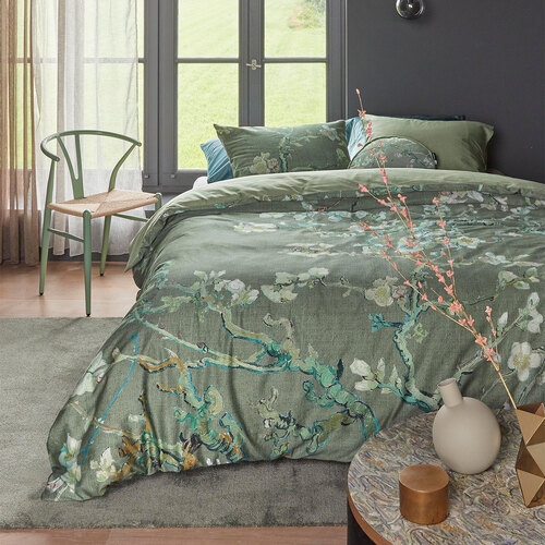 Bedding House Blossoming Green Cotton Sateen Quilt Cover Set Queen - Main Image
