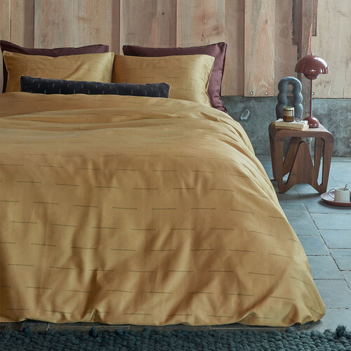 PIP Studio Blurred Lines Yellow Cotton Sateen Quilt Cover Set Queen - Main Image