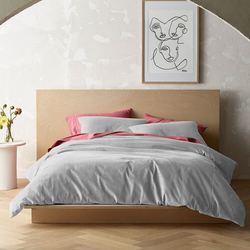 Vintage Design Homewares Dove Grey Cotton Corduroy Quilt Cover Set Double - Main Image