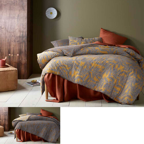 Accessorize Clove Washed Cotton Printed Reversible Quilt Cover Set Queen - Main Image