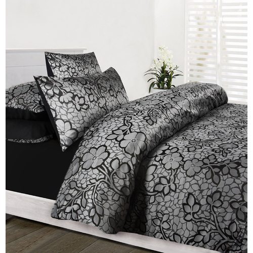 Accessorize EMMA Quilt Cover Set Black Double - Main Image
