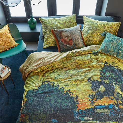 Van Gogh Evening Twilight Ochre Cotton Sateen Quilt Cover Set King - Main Image