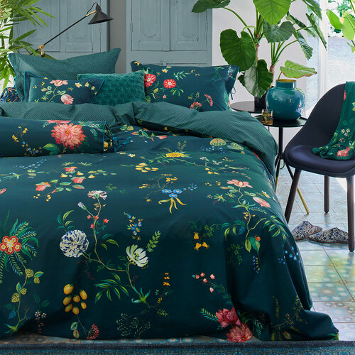 PIP Studio Fleur Grandeur Dark Blue Cotton Quilt Cover Set Queen - Main Image