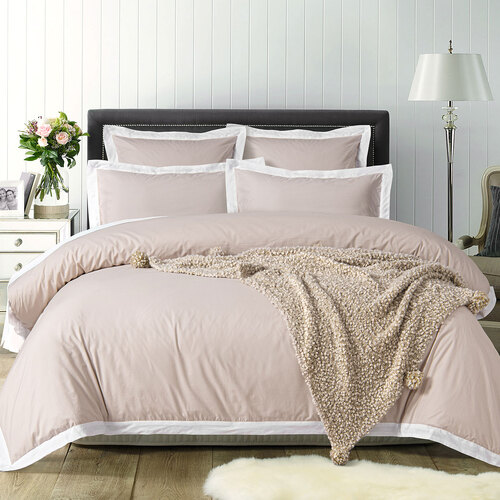 Accessorize White/Natural Tailored Hotel Deluxe Cotton Quilt Cover Set Super King - Main Image