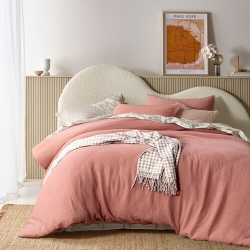 Vintage Design Homewares Hugo Clay Cotton Gauze Quilt Cover Set Queen - Main Image