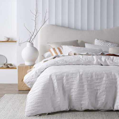 Vintage Design Homewares Malvern White Cotton Quilt Cover Set Single - Main Image