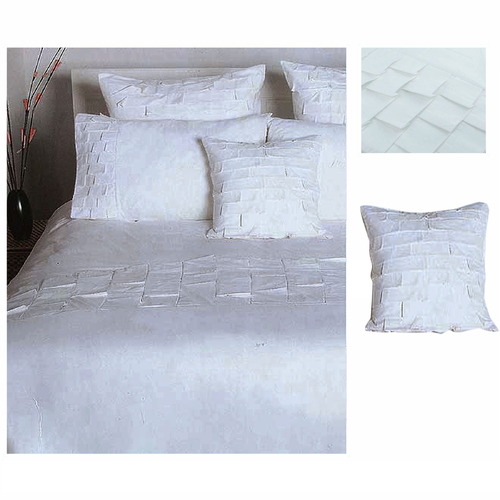 Accessorize Pleats White Cotton Quilt Cover Set DOUBLE + 1 Free Bonus Cushion Cover - Main Image