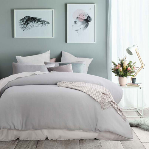 Accessorize Silver Waffle Polyester Quilt Cover Set Single - Main Image