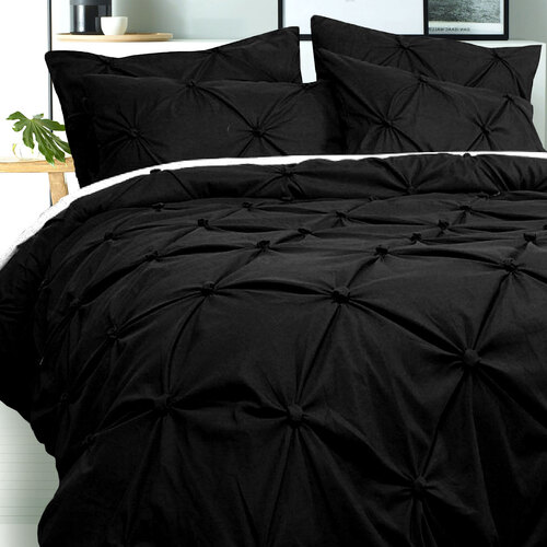 Bloomington Puffy Quilt Cover Set Black KING - Main Image