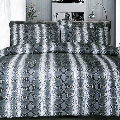 Big Sleep Snake Skin Black Quilt Cover Set Double - Main Image