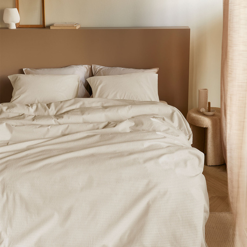 Bedding House Summer Sand Seersucker Cotton Quilt Cover Set King - Main Image