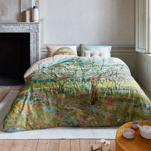 Bedding House Van Gogh Orchard Natural Cotton Sateen Quilt Cover Set King - Main Image