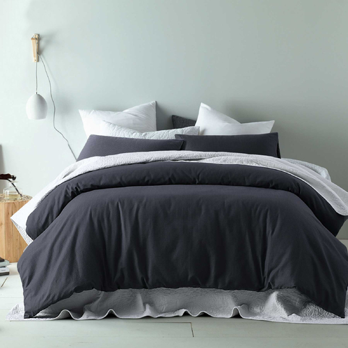 Accessorize Waffle Slate Cotton BlendQuilt Cover Set King - Main Image