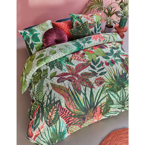 Bedding House Wildwood Green Cotton Quilt Cover Set Queen - Main Image