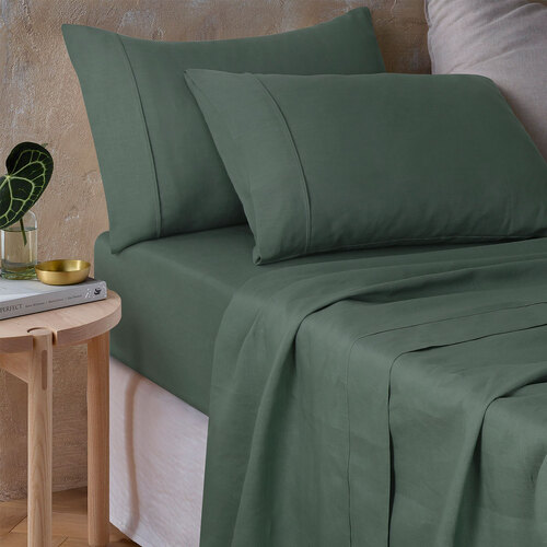 Vintage Design Homewares Sea Green 100% Hemp Sheet Set Queen - Main Image