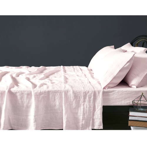 Vintage Design Homewares 100% Linen Blush Sheet Set KING - Main Image