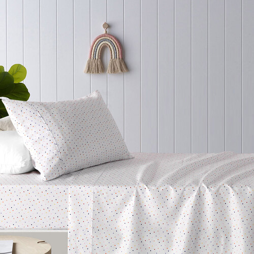 Happy Kids Polka Multi Printed Microfibre Sheet Set King Single - Main Image