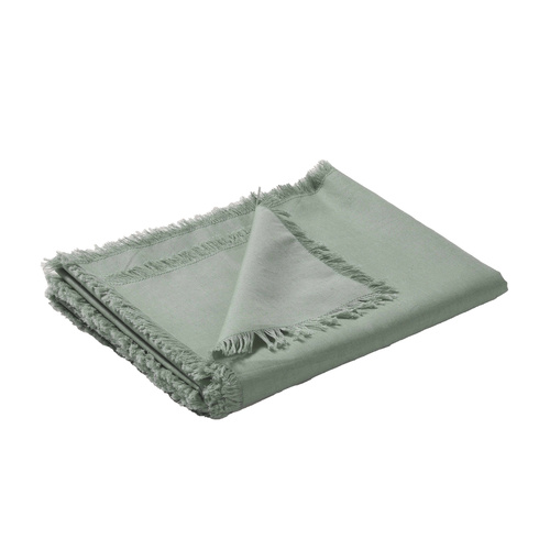 Vintage Design Homewares Gypsy Green Washed Linen Cotton Table Runner 35 x 180cm - Main Image