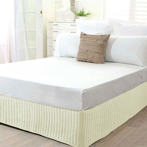 Big Sleep Cream Polyester Quilted Valance Double - Main Image