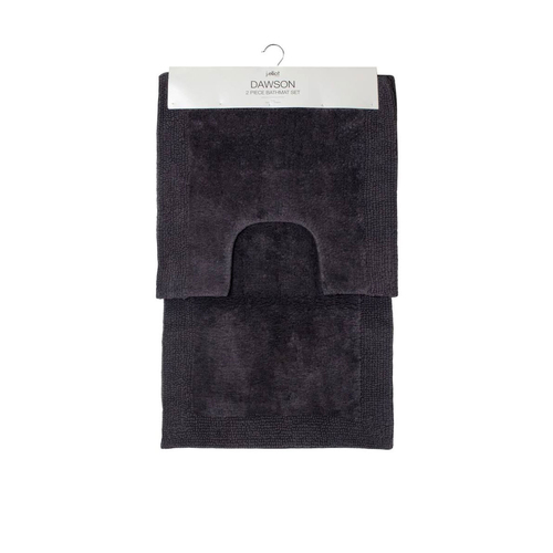 J.Elliot Home Home 2000GSM 2 Pce Dawson 100% Cotton Bath Mat Set Charcoal - Main Image