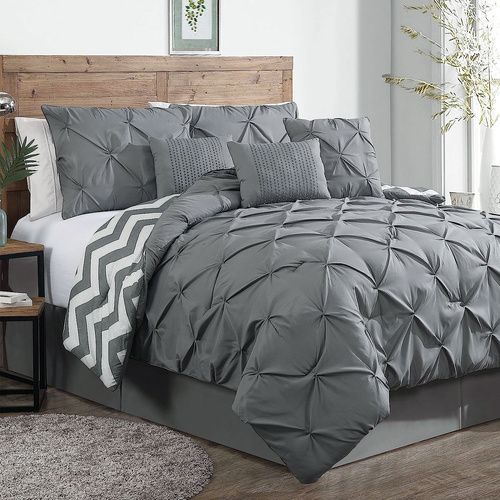 J Elliot Home 6 Pcs Ella Grey Comforter Set Single - Main Image
