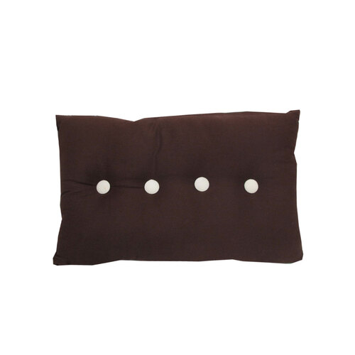 Button Brown Oblong Filled Cushion 30 x 45 cm - Main Image
