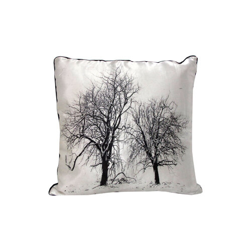 Black Tree Silk Filled Cushion 40 x 40 cm - Main Image