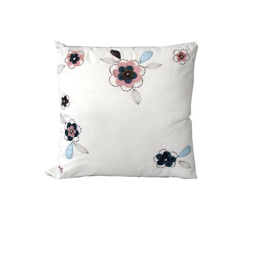IDC Homewares Quality Cushion Cover Floral White - Main Image