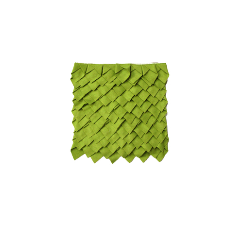 Small Designed Square Cushion Cover 30 x 30 cm Leaf Green Pleats - Main Image