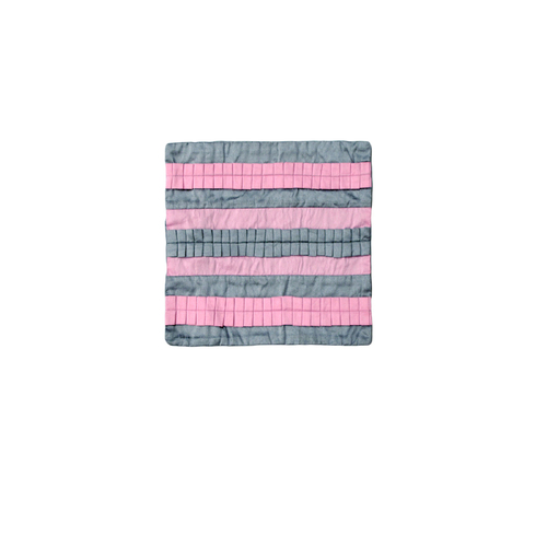 Small Designed Square Cushion Cover 30 x 30 cm Pink Grey Pleats - Main Image