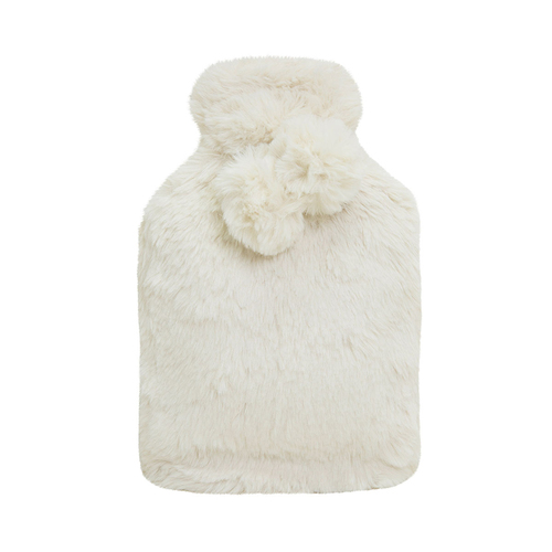 J.Elliot Home Amara Hot Water Bottle with Super Plush Faux Fur Cover Ivory - Main Image