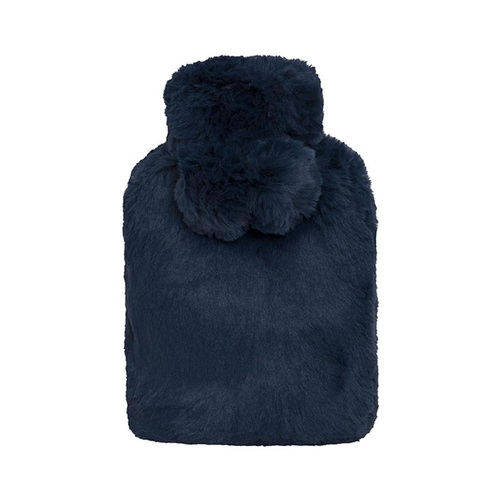 J.Elliot Home Amara Hot Water Bottle with Super Plush Faux Fur Cover Navy - Main Image