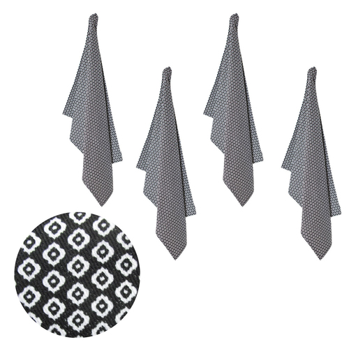 Set of 4 Christopher Vine Marigold Cotton Napkins 40cm x 40cm Black - Main Image