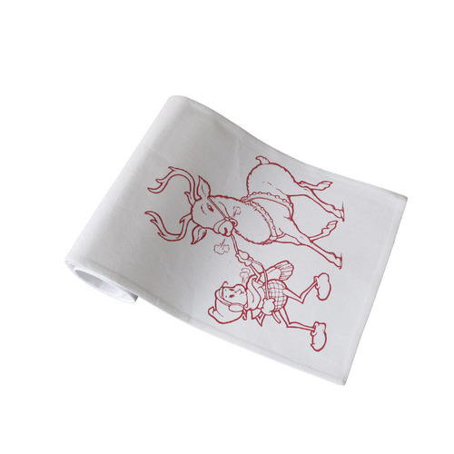 Christmas Print White Table Runner 33 x 180cm Elf - Main Image