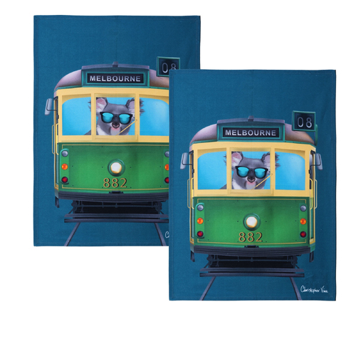 IDC Homewares Set of 2 Christopher Vine Design Tea Towels Melbourne - Main Image